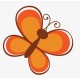 Sticker fleur orange