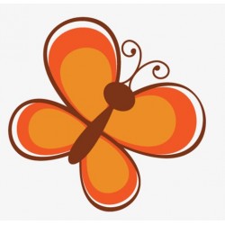 Sticker fleur orange
