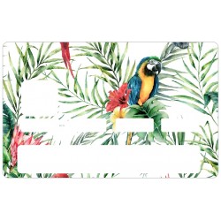 Sticker carte bancaire Fleurs exotique perroquet