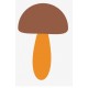 Sticker champignon rouge beige