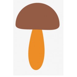 Sticker champignon rouge beige