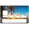 Sticker carte bancaire plage palmier