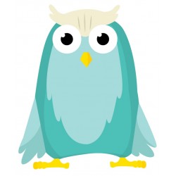 Sticker hibou beige violet