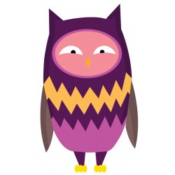 Sticker hibou marron beige