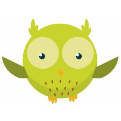 Sticker hibou violet jaune