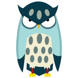 Sticker hibou violet saumon