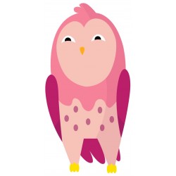 Sticker hibou bleu bâille