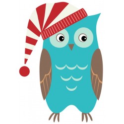 Sticker hibou rose pois