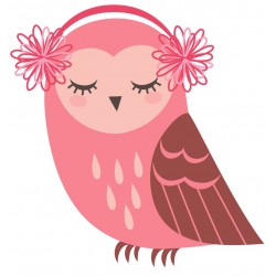 Sticker hibou écharpe rouge