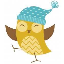 Sticker hibou cache-oreilles rose
