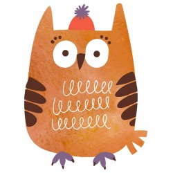 Sticker hibou bleu peinture ailes