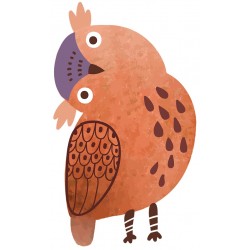 Sticker hibou mauve foncé violet