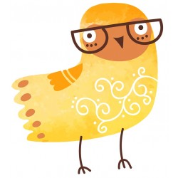 Sticker hibou marron tête penchée arrière
