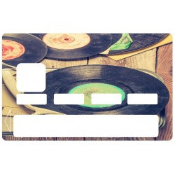 Sticker carte bancaire disque vinyle