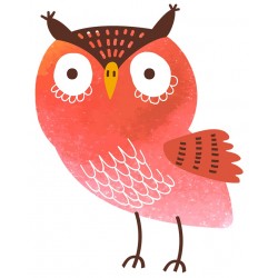 Sticker hibou jaune bottes lunettes