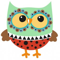 Sticker hibou bleus endormi