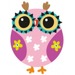 Sticker hibou bleus oranges