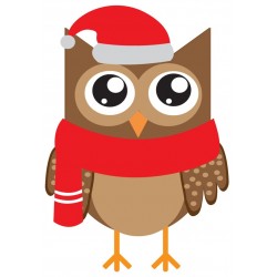 Sticker hibou vert ailes pois