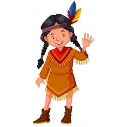 Sticker fille tenue indienne