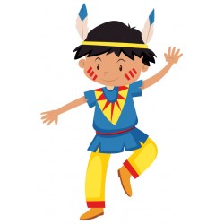 Sticker fille bandana plume indienne