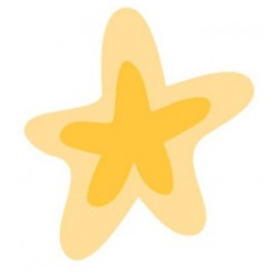Sticker étoile orange beige