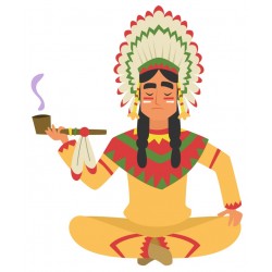 Sticker femme plumes tenue indienne