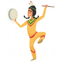 Sticker homme indien pipe