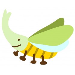 Sticker longicorne vert pois rayé