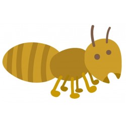 Sticker abeille jaune marron claire