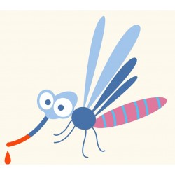 Sticker chenille vertes bleue