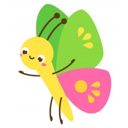 Sticker chenille arrondie jaune