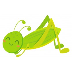 Sticker sauterelle verte jaune