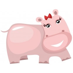 Sticker rhinocéros violet