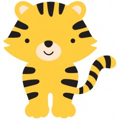 Sticker lion jaune touffe crinière