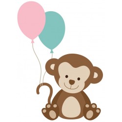 Sticker mouton blanc rose