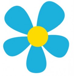 Sticker fleur rose