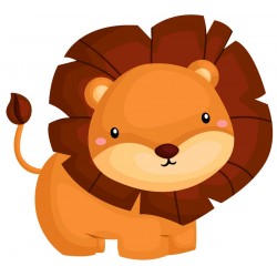 Sticker lion jaune crinière irrégulière