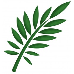 Sticker feuilles vertes pierres