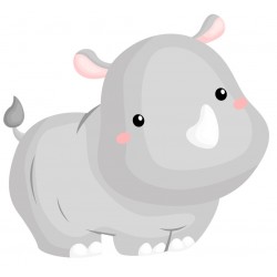 Sticker éléphant gris rose