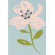 Sticker fleur orange double feuille