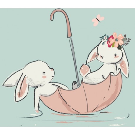 Sticker lune lapin
