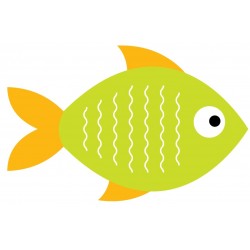 Sticker poisson bleu-vert vagues