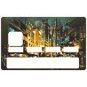 Autocollant carte bleu urbain nuit