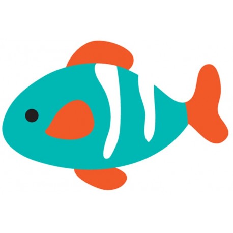 Sticker poisson orange jaune