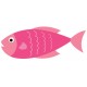 Sticker poisson bleus jaune