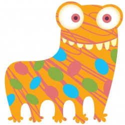 Sticker monstre multicolore fils