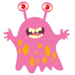 Sticker monstre orange bariolé pois