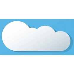 Sticker nuage blanc fond bleu