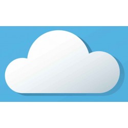 Sticker nuage blanc voiture fond bleu