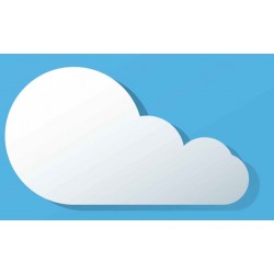 Sticker nuage blanc escargot fond bleu